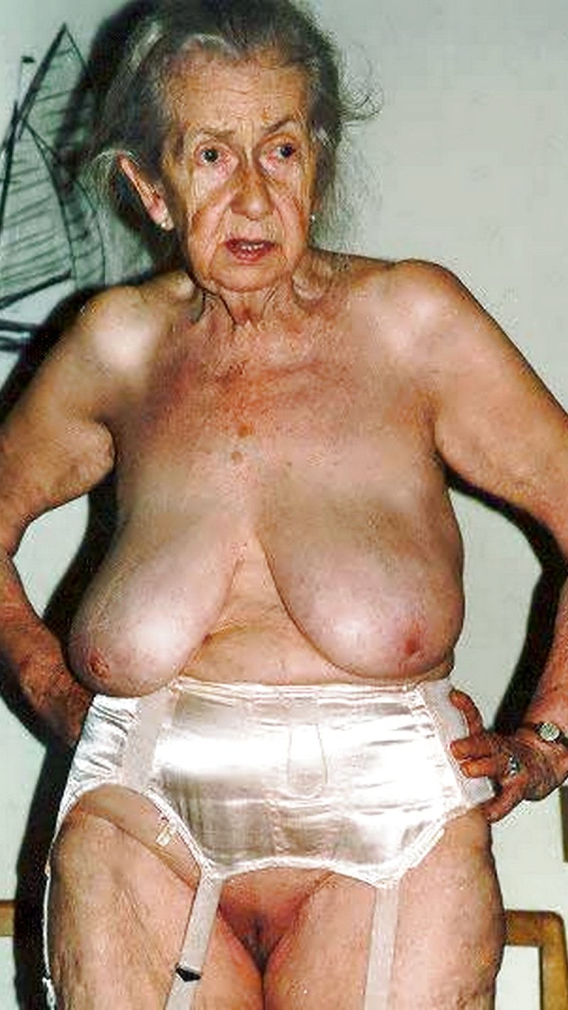 Elderly nudists with young