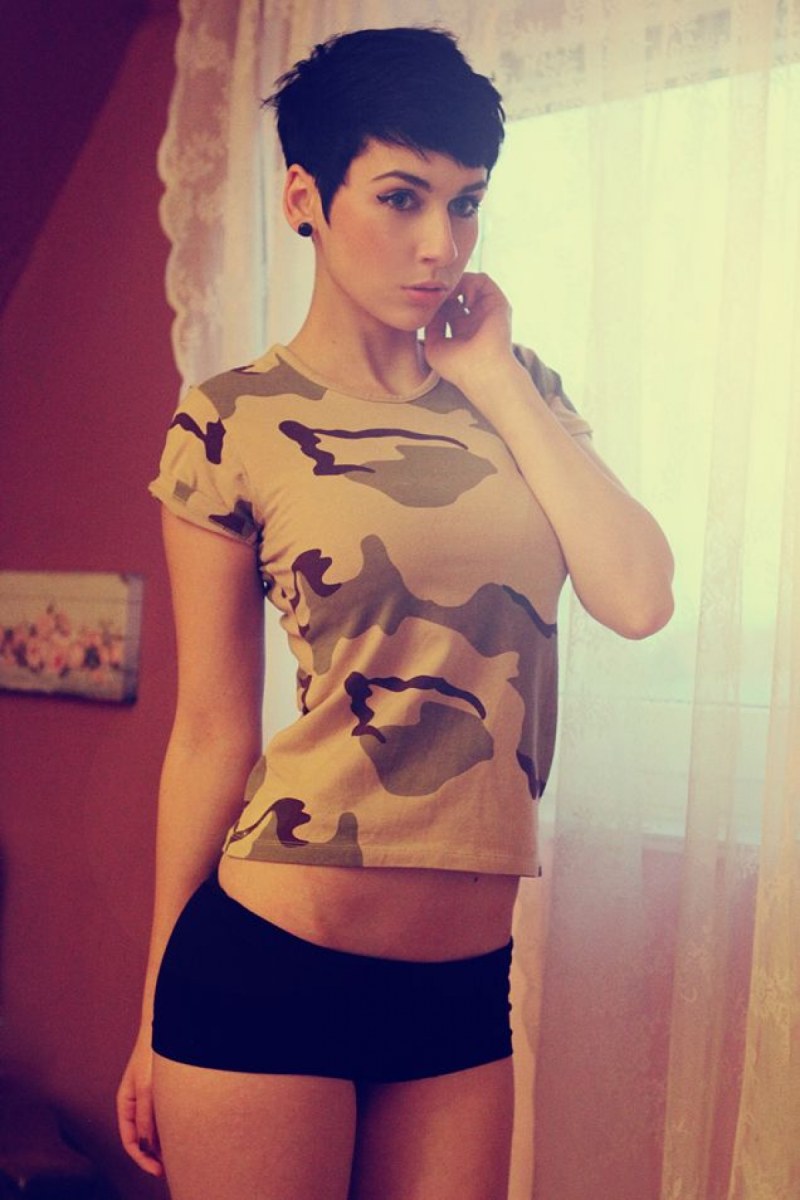 Women with a short haircut private