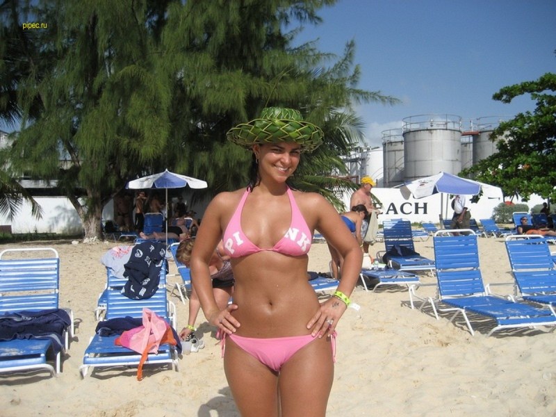 Women with big breasts on the beach