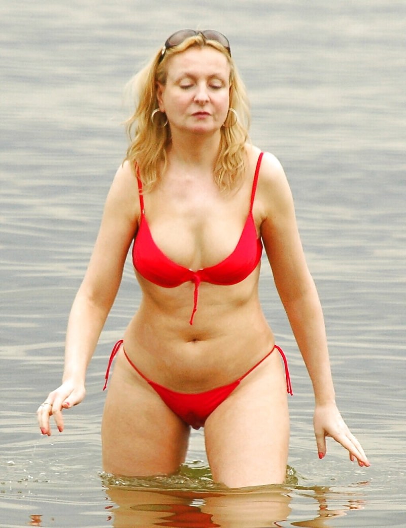 Old women on the beach