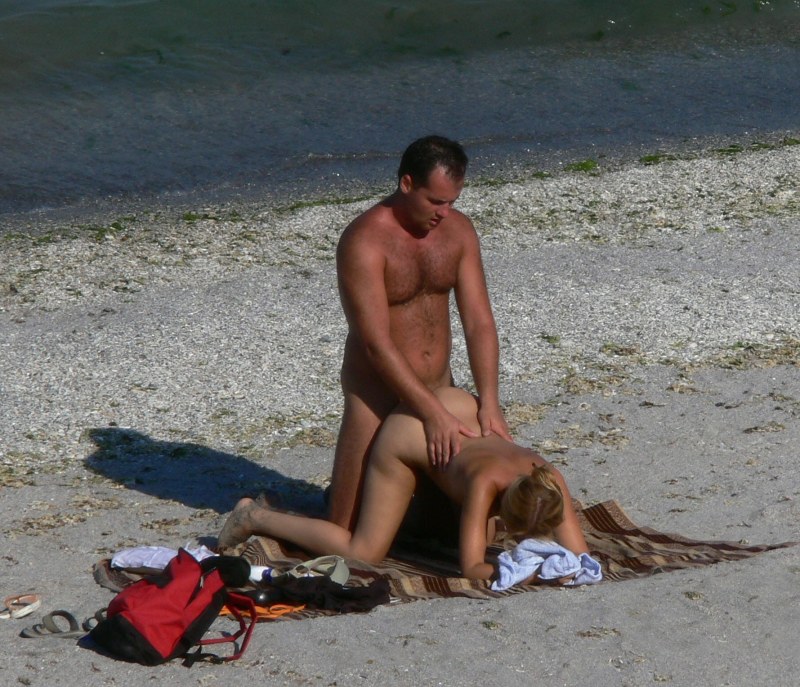Shooting on a nudist beach