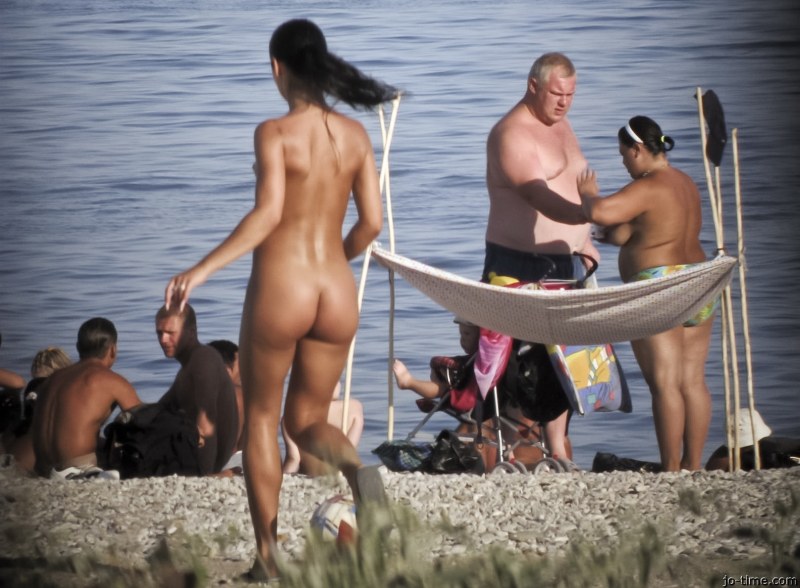 Elderly nudists at the festival