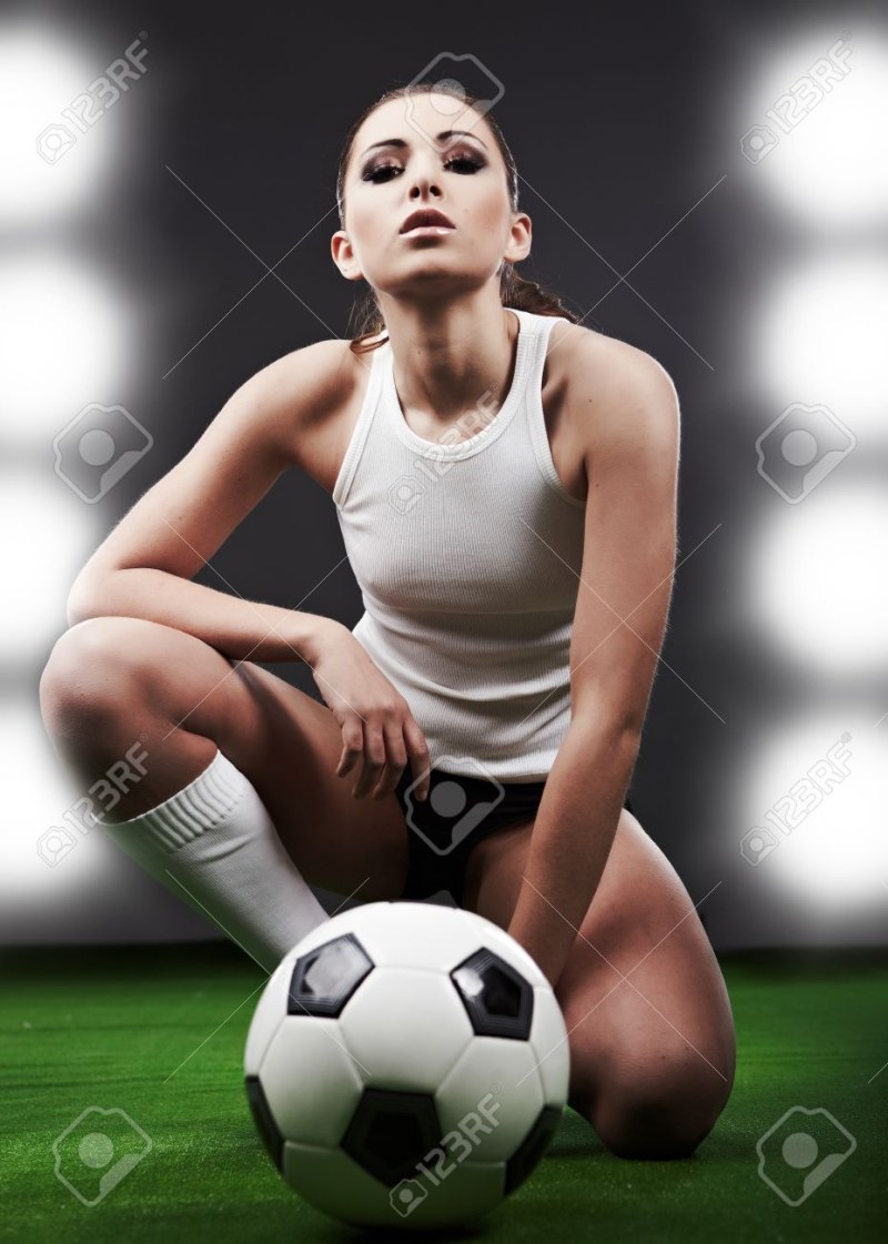 Girl on a football field