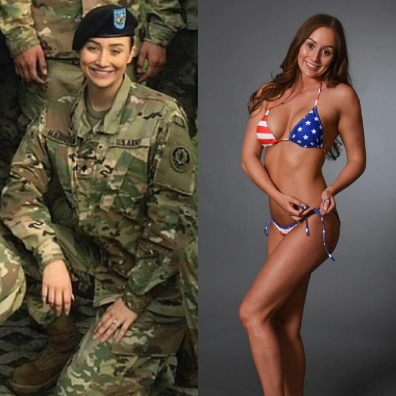 Beautiful girls in uniform and without