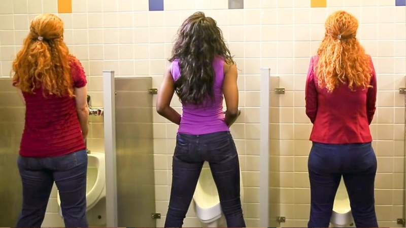 Women's toilet with women