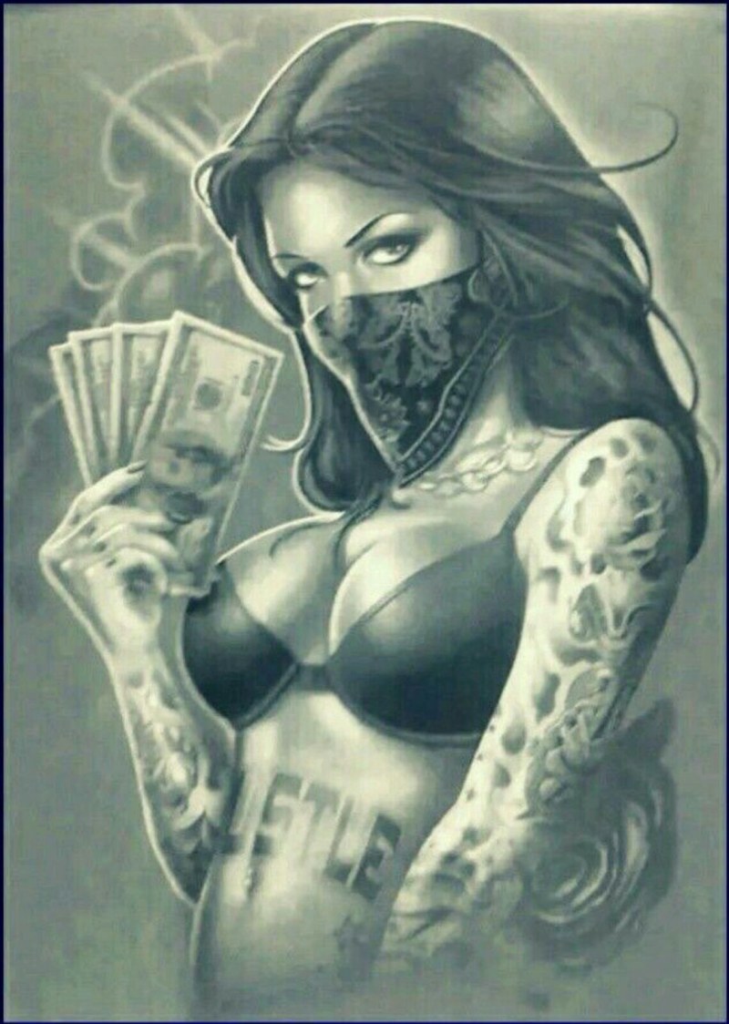 Tattoo sketches of maps and girls