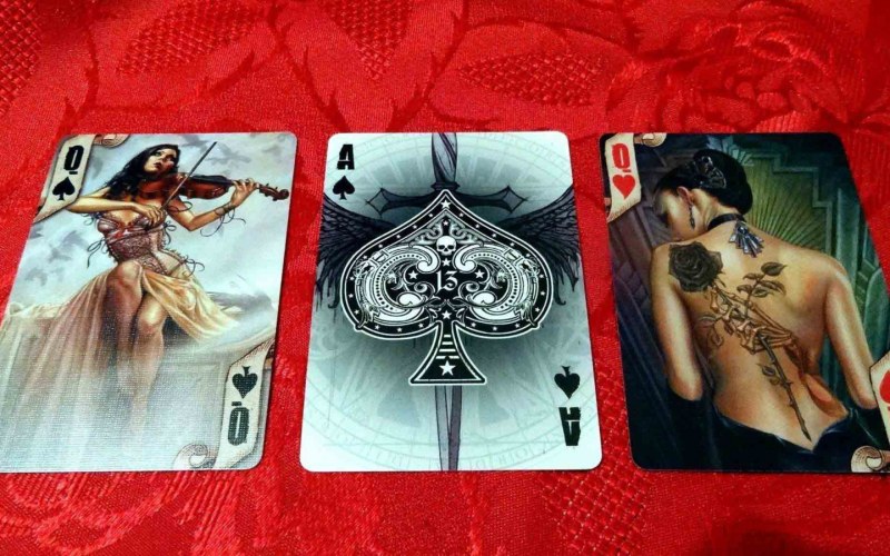 Playing cards with naked women