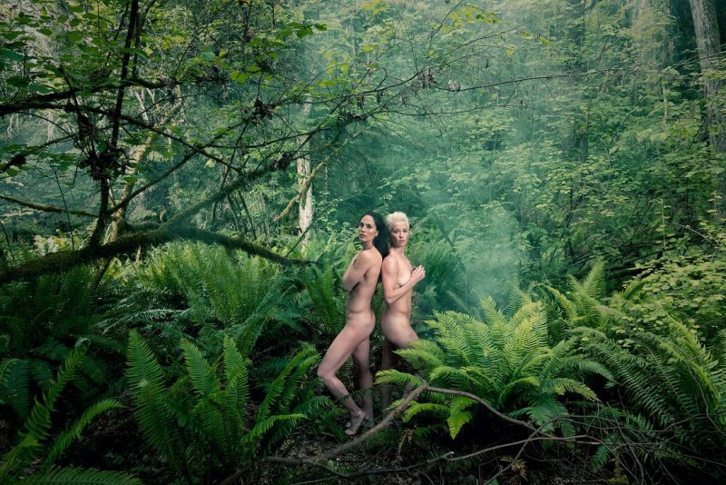 Naked couple in the jungle