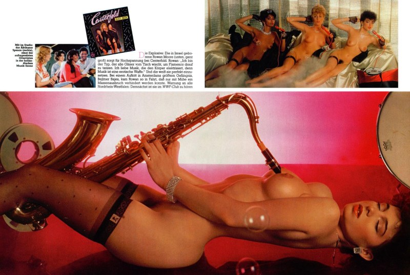 Naked women, pizda pipe and saxophone