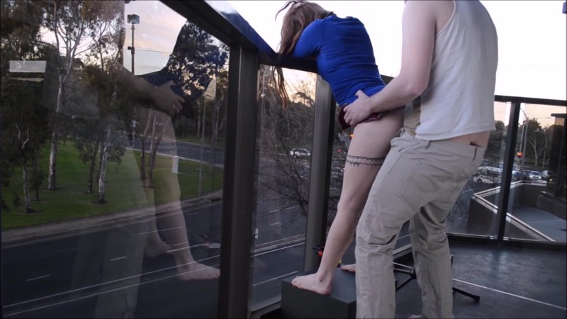 Public fuck on the balcony