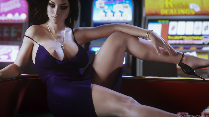 Beautiful brunette in two trunks