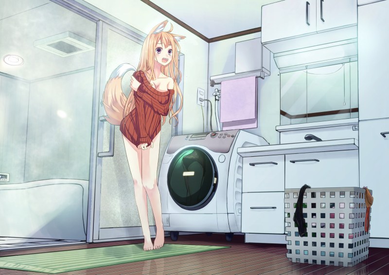 Anime chan in the bathroom