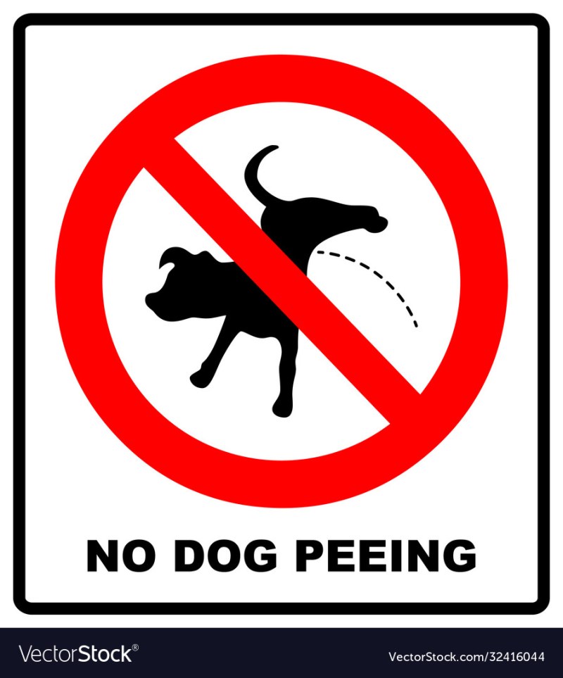 The dog pisses a sign
