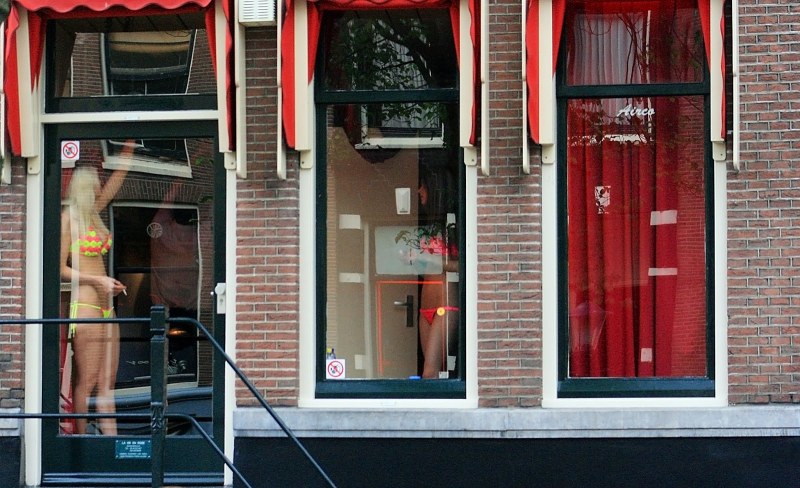 The quarter of the red lamps of Amsterdam showcase