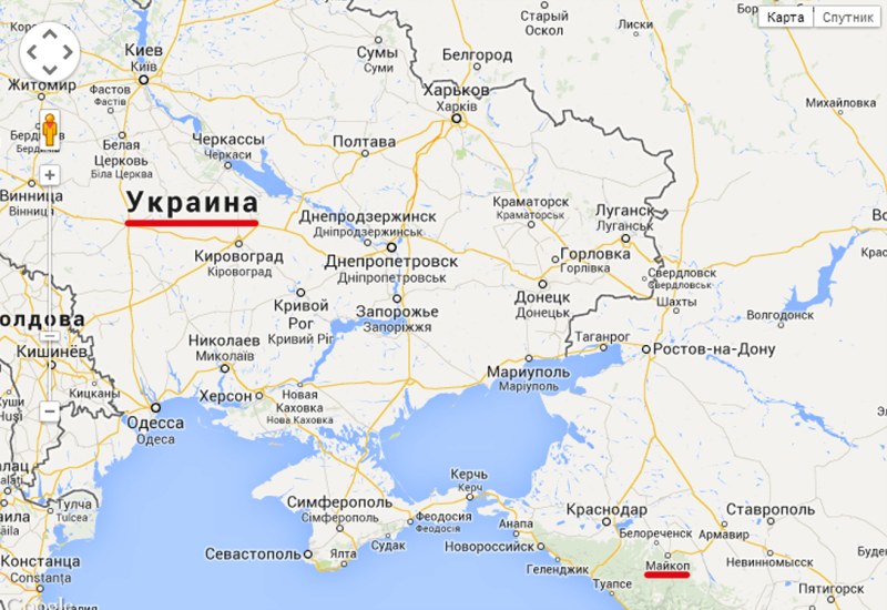 The location of the city of Maykop