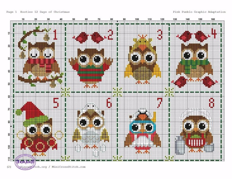 New Year's owl embroidery