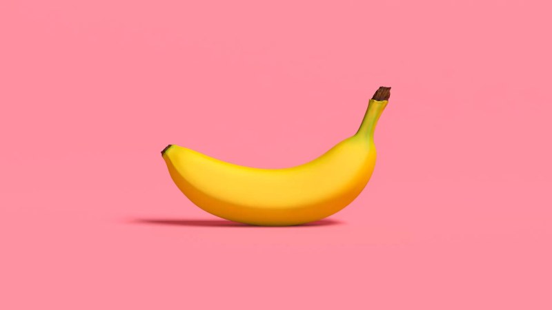 Banana on the yellow background
