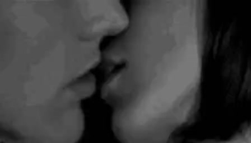 Passionate kiss on the lips GIF