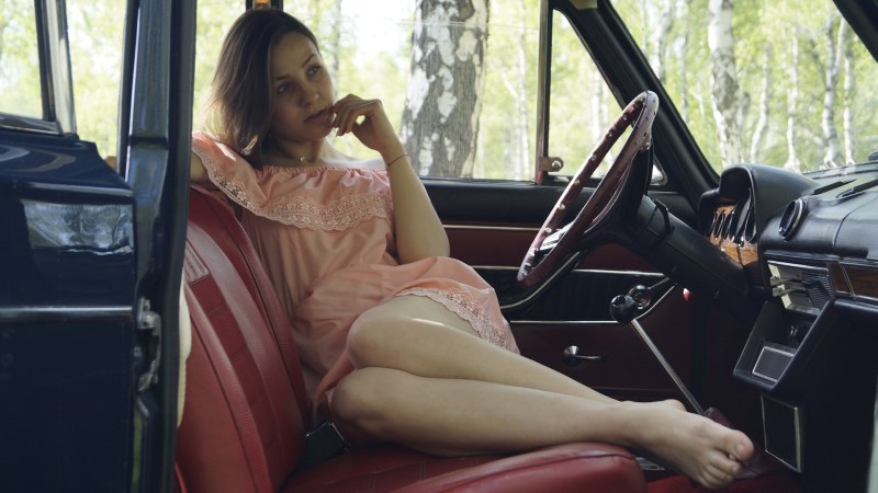 Woman Driving Lada