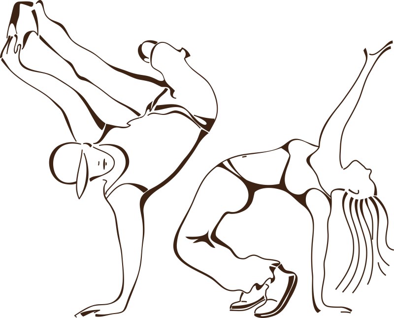 Modern dancing drawings with a pencil