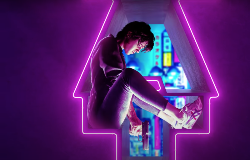 Neon sign of radiation