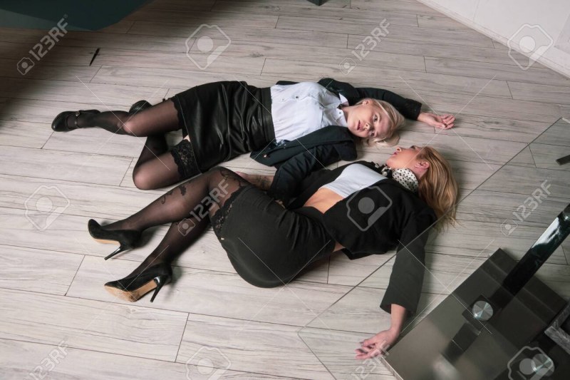 Strangled girl in stockings