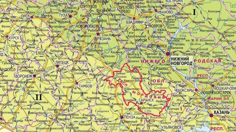 Map of the Povorinsky district of the Voronezh region
