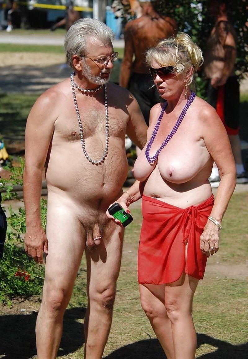 Elderly nudists erection