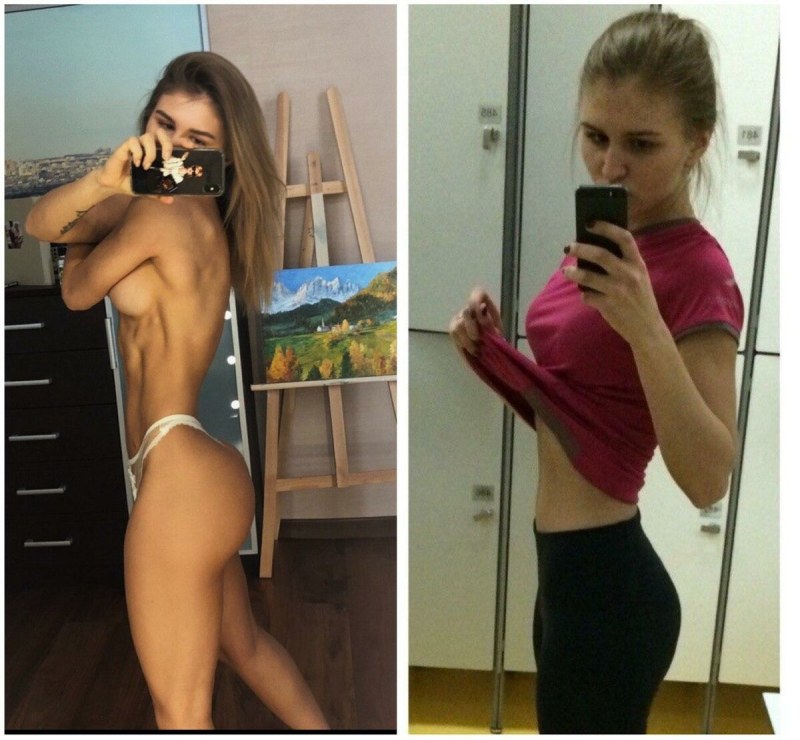 Anastasia Mironova before and after the figure