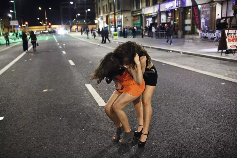 Drunk girl on a snail