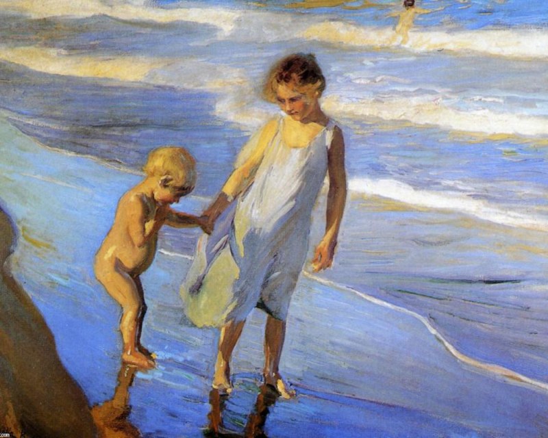 Girls on the beach retro