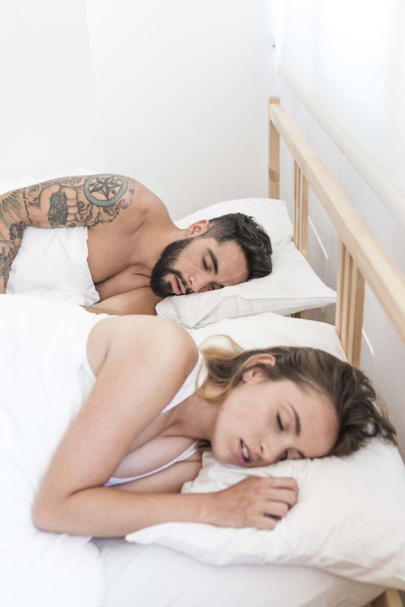 The newlyweds sleep together