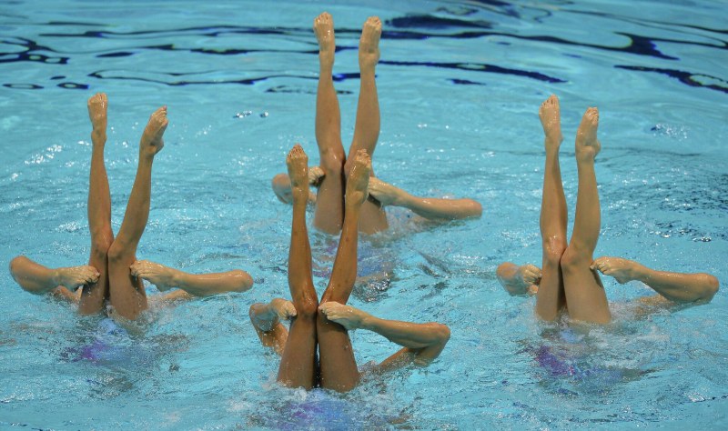 Synchronous swimming nude