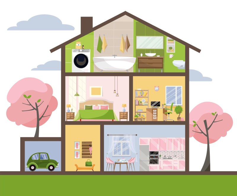 House with rooms for children