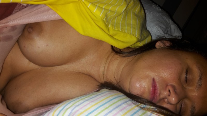 The vagina of a sleeping girl