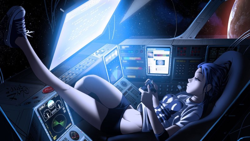 Anime girl on a spaceship