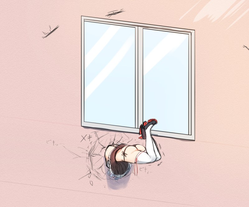 Stuck in the wall of anime