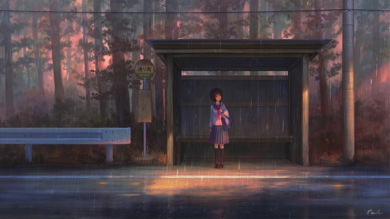 Bus stop anime