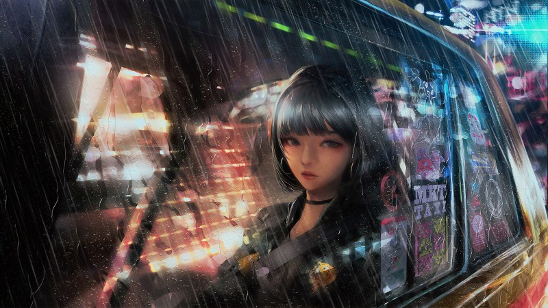 Girl rain art