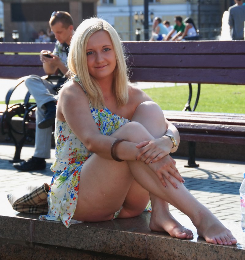 Girls in short shorts in the store