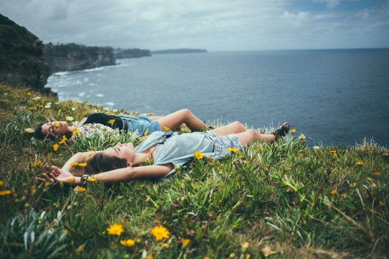 Girl lies on the ground art