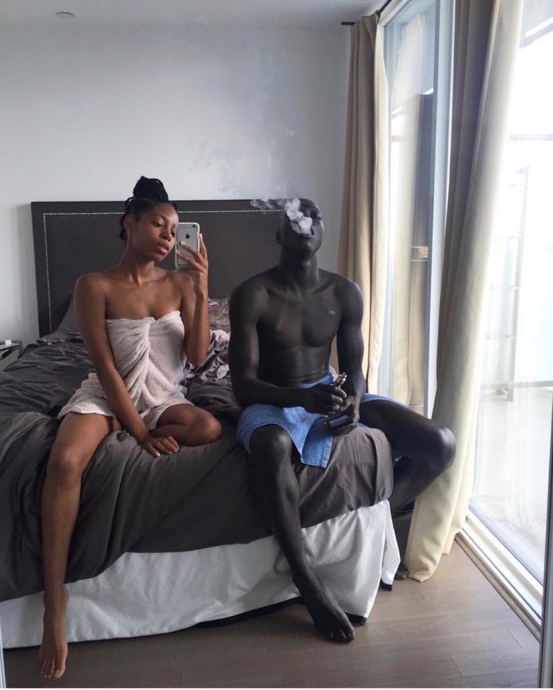 Photo shoot of a girl with a black man