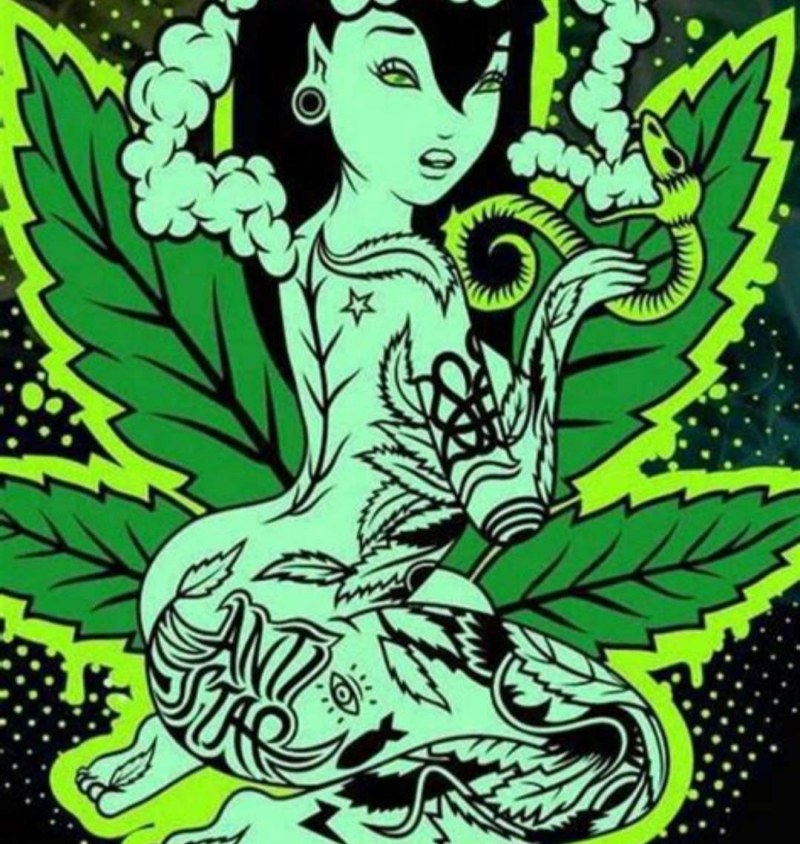 Girl marijuana art