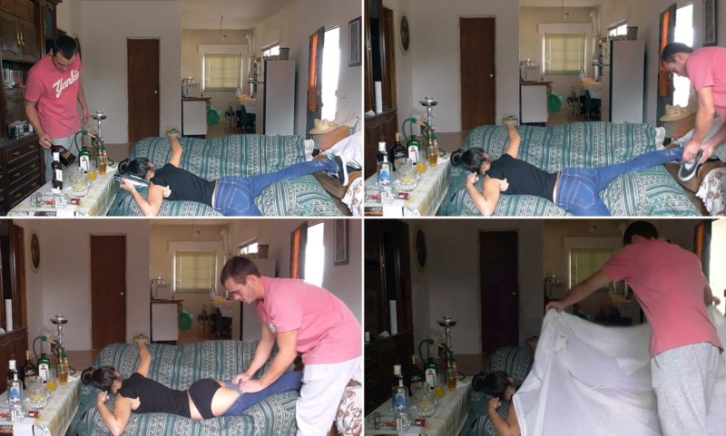 Cumshots on the faces of the elderly