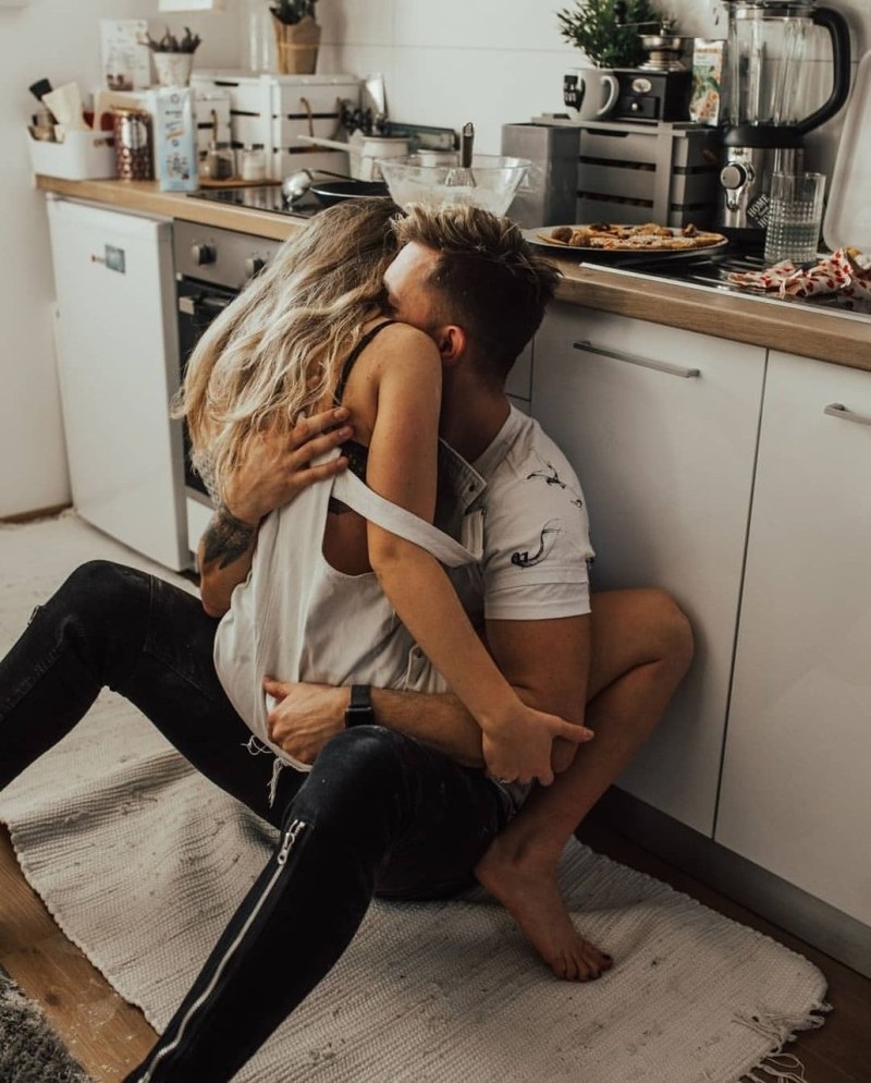 Lovers in the kitchen