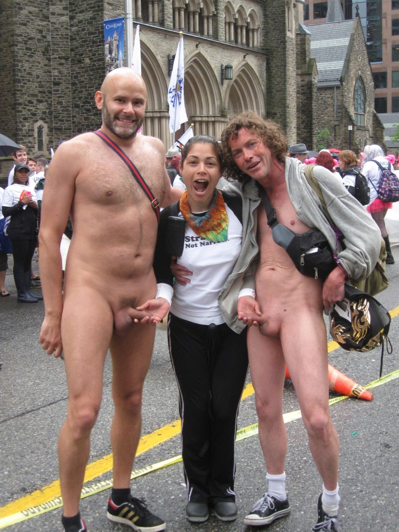 Guys undress in public