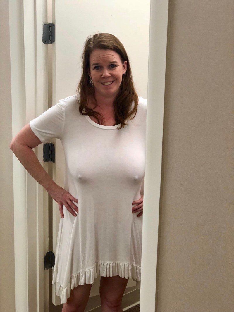 Mature Granny in Dress No no Panties See Through on Kitchen