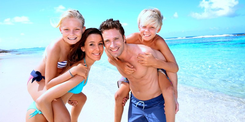 Family on the beach