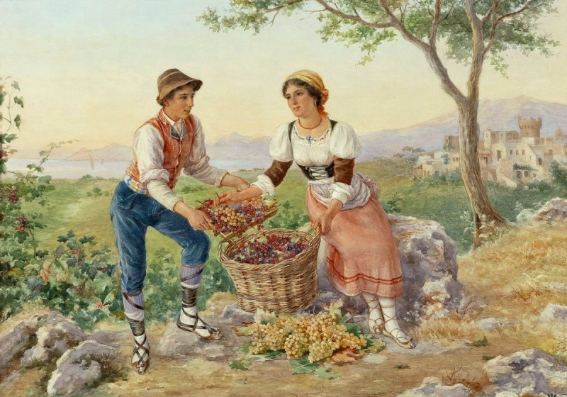 Italian artist Luigi Olivetti (1856-1941)