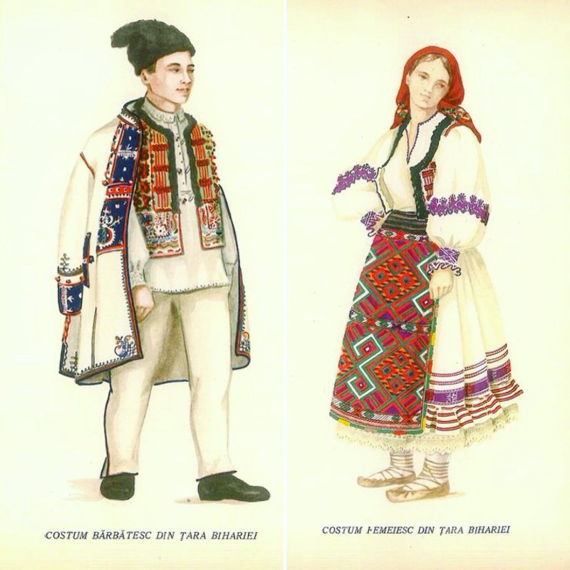 Drawing Moldavian costume
